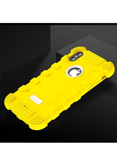 Hoco iPhone Uyumlu X Xs 360 Zırh Ultra Koruma Silikon Kılıf- 5775 Sarı