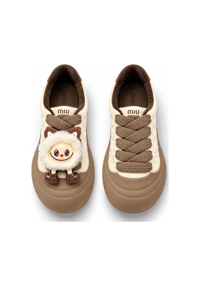 Look Life Çıkartılabilir Tüylü Figür Detaylı Kalın Taban Kadın Sneaker Bej