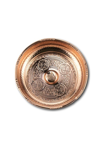 Bakır İşlemeli Hamam Tası 16 CM Bakır