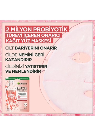 Lexroo 2 Milyon Probiyotik Türevi İçeren Onarıcı Kağıt Yüz Maskesi