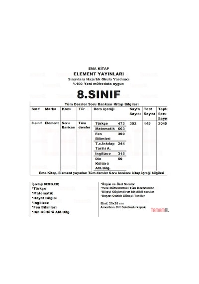 8.Sınıf Tüm Dersler Soru Bankası + Konu Anlatım + Yaprak Test Set