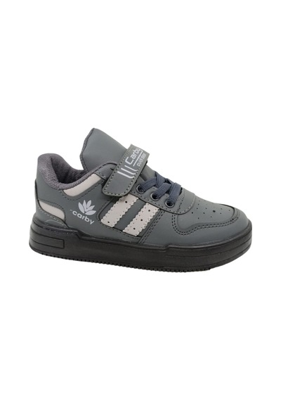 Carby 121 Patik Cırtlı Numara 28 Çocuk Sneaker Ayakkabı Füme Gri Füme - Gri