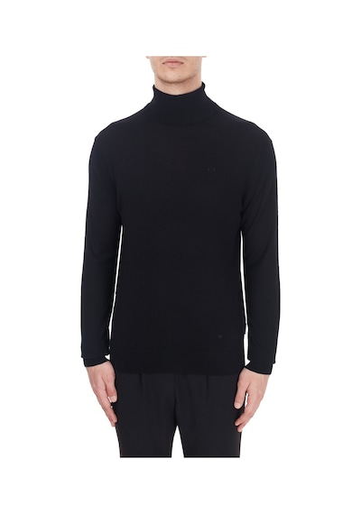 Armani Exchange % 100 Yünlü Balıkçı Yaka Kazak Erkek Kazak 8nzm3c Zm8az 1200 Siyah