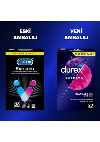 Durex Extreme  ve Tırtıklı Prezervatif 20'li