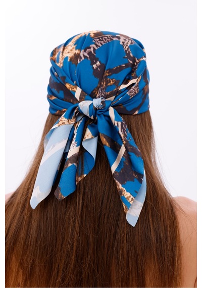 Gece Leoparı Model Fular Bandana Şal Estascarf 70x70 Cm Renkli