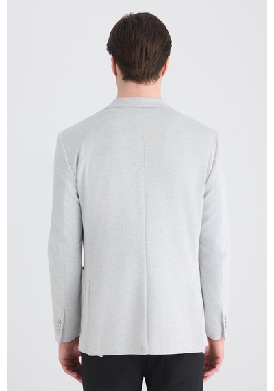 D's Damat Ds Damat Slim Fit Gri Balıksırtı Kumaş Ceket 5hc04bb06494m 301