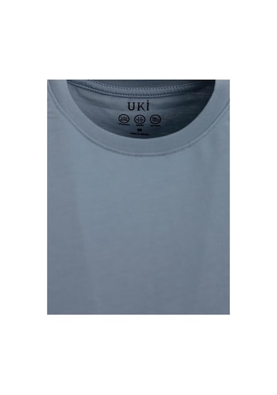 Uki Mavi Bisiklet Yaka Basic T-shirt