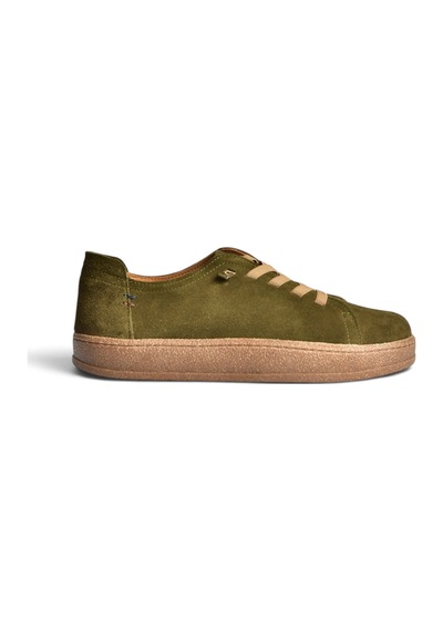 Fox Shoes V999060502 Haki Hakiki Deri Süet Kadın Spor Ayakkabı Sneakers
