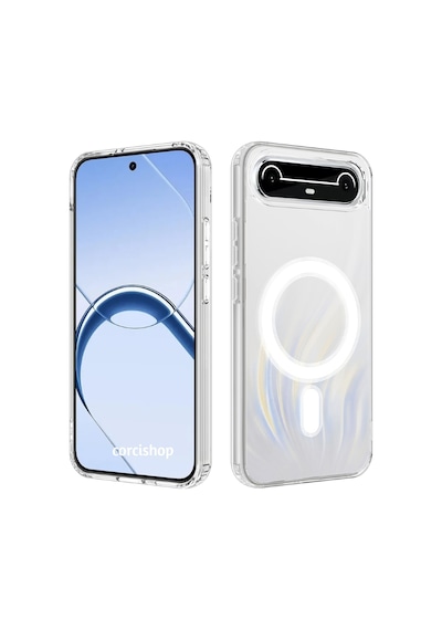 Tecno Spark Slim 4g / Tecno Pova Slim 5g Uyumlu Kılıf Sararmaz Kamera Korumalı Magsafe Mika Sert Parlak Şeffaf Kapak Beyaz