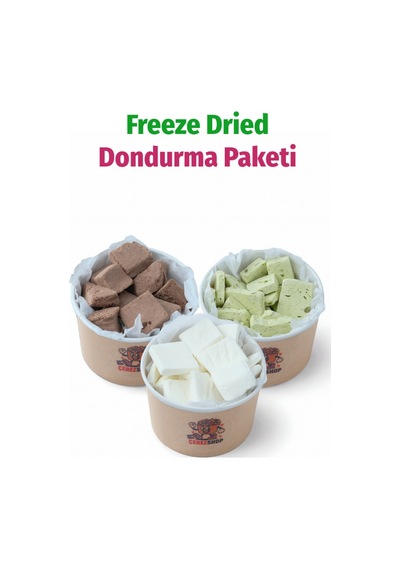 Freeze Dried Dondurma Paketi 3'lü Çikolatalı Antep Fıstıklı Sade Kurutulmuş Çıtır Dondurma Seti
