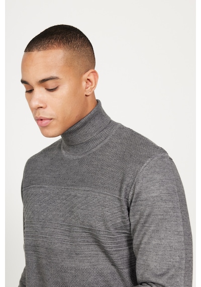 AC&Co / Altınyıldız Classics Erkek Grı Melanj Standart Fit Normal Kesim Tam Balıkçı Yaka Jakarlı Triko Kazak Gri Melanj AC&Co / Altınyıldız Classics Erkek Grı Melanj Standart Fit Normal Kesim Tam Balıkçı Yaka Jakarlı Triko Kazak Gri Melanj