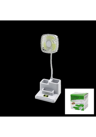 Usb Şarjlı Masaüstü Vantilatör - Kalemlik & Telefon Tutucu Çok Renkli