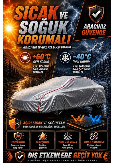 Ford Mustang 2004-2014 - 4 Mevsim Klipsli Araba Brandası - Oto Çadır Örtü