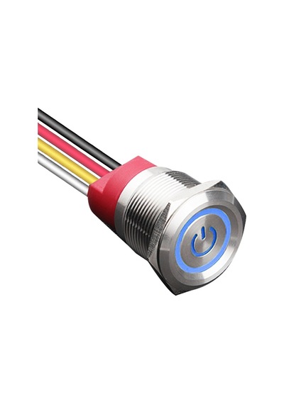 Wd22t-p1-ec 22mm Dokunmatik Touch Metal Buton - Mavi