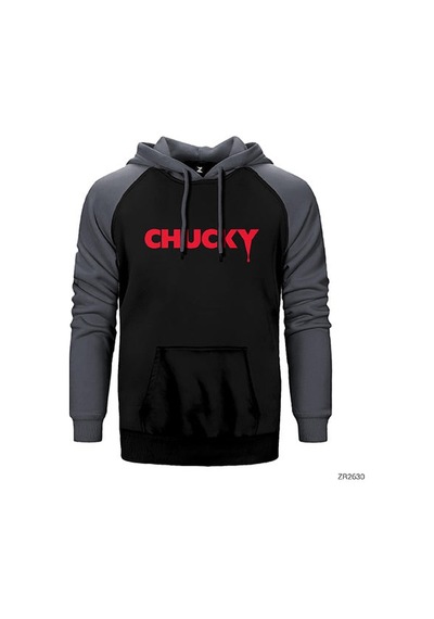 Chucky Logo Gri Renk Reglan Kol Sweatshirt / Hoodie