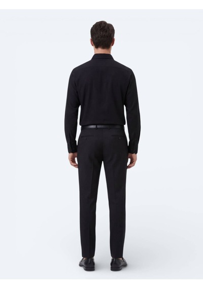 Kip Siyah Regular Fit Dokuma Casual %100 Pamuk Gömlek