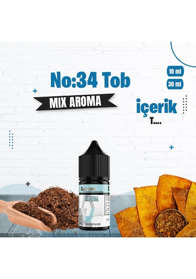 No 34 Tob Dıy Kit Gıda Aroması %20 Oranda Aroma İçerir Hazır Değildir 60 Ml