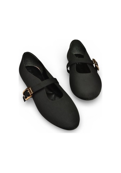 Fox Shoes Y820650204 Siyah Kumaş Toka Detaylı Şık Babet Siyah