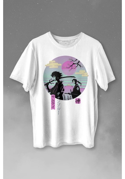 Samurai Chillhop Samuray Japonca Chill Baskılı Tişört Unisex T-shirt 001