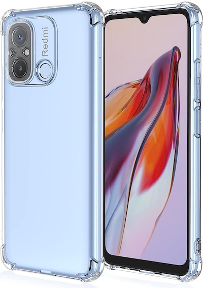 Xiaomi Redmi 12c Kılıf Kamera Korumalı Airbag Antishock Köşe Korumalı Şeffaf Silikon Kapak