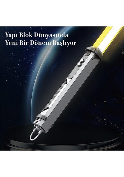 Reobrix 99012 Işın Kılıcı Sarı Yaratıcı Yapı Blok Seti Building Blocks Lightsaber - 598 Parça