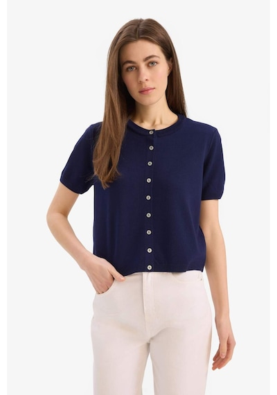 DeFacto 	Regular Fit Bisiklet Yaka Basic Düz Triko Hırka E5770AX25SMNV31 Lacivert