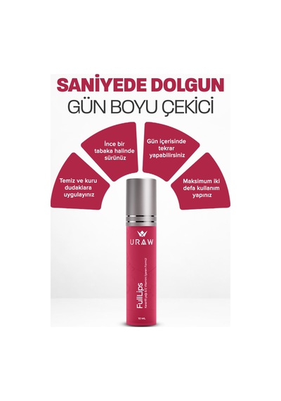 Uraw Full Lips Dolgun Görünüm ve Işıltı Etkili Dudak Dolgunlaştırıcı 10 ML