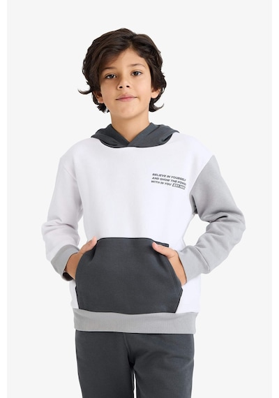 Defacto Erkek Çocuk 2li Takım Baskılı Kapüşonlu Sweatshirt Jogger Eşofman Altı C8316a825cwwt36 Beyaz-wt36