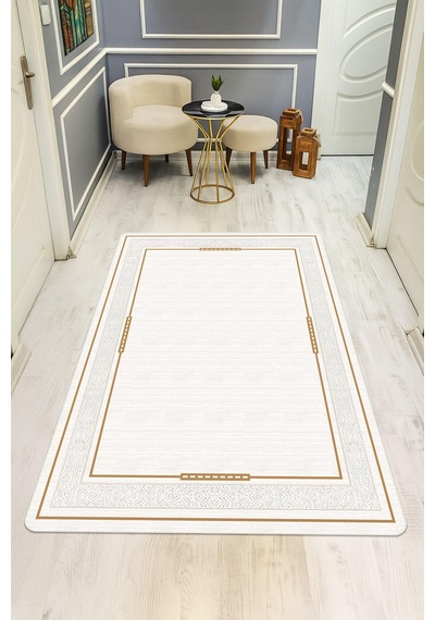 Modern Desenli Dijital Baskı Kaymaz Taban Halı H1034 Renkli