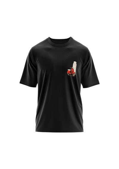 24-7 Italian Icons Beyaz Baskılı Erkek T-shirt Siyah