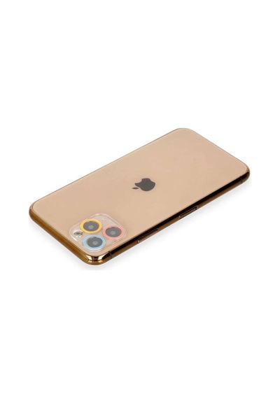 İphone 11 Pro Max Renkli Kamera Lens Koruma Cam - Pembe-mavi Diğer