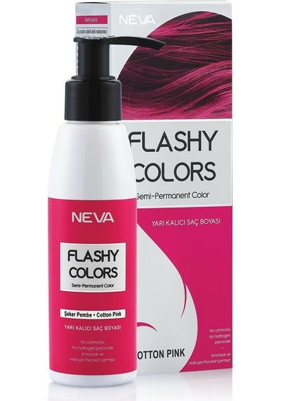 Neva Flashy Colors Yarı Kalıcı Saç Boyası Şeker Pembe 100Ml (388581459)
