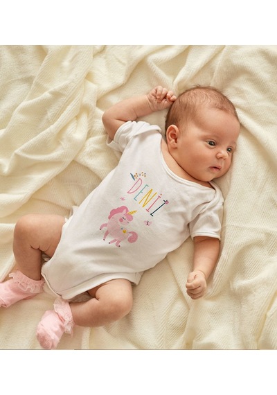 Bk Gift Bk Kids İsimli Bebek Body Zıbın - Model 4 0-3 Ay Çok Renkli
