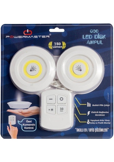Powermaster Cob Led Kabin Ampul Kumandalı 2Li  150Lümen