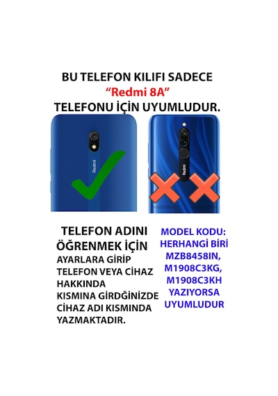 Redmi 8a Uyumlu Mantık Ve Duygu Temalı Baskılı Silikon Kılıf