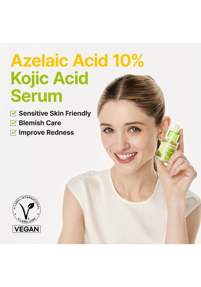 Azelaic Acid 10% Kojic Acid Tea Tree Serum Akne Karşıtı Leke Görünümü Dengeleyici Serum 30 Ml