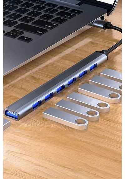 1 Portu 7 Porta Dönüştüren Zarif Usb Çoklayıcı Usb Port Çoğaltma Aparatı Cihazı