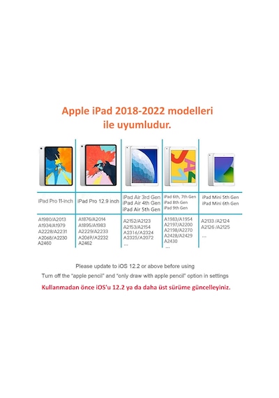 Apple Ipad Air 5.Nesil 2022 Palm Rejection Kalem Active Stylus