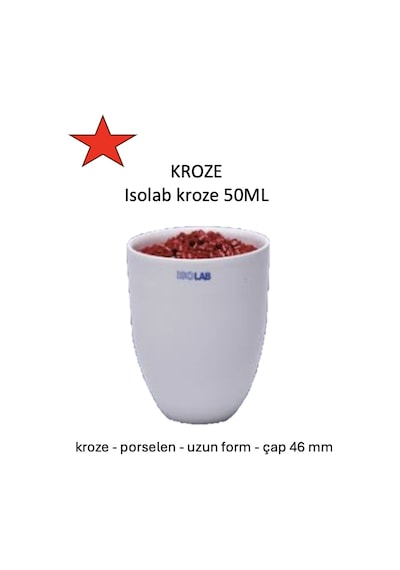Kroze Isolab Kroze Porselen Uzun Form, Çap 46 Mm - 50 Ml Kroze