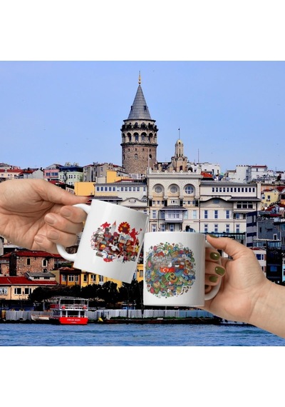 Türkiye Kupa Bardak 2 Adet Seyahat Hatıra Turkey Mug