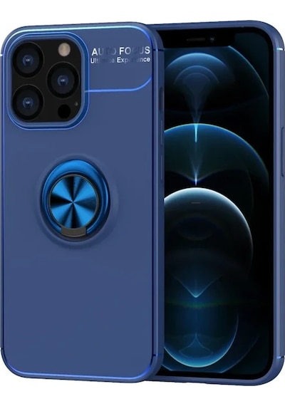 Apple, Uyumlu iPhone 13 Pro Kılıf Range Yüzüklü Silikon - Mavi