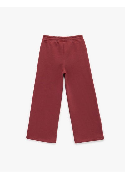 Koton Beli Lastikli Geniş Paça Eşofman Altı Bordo 7wkg40020ak