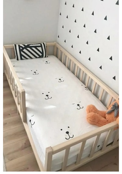 Asel Montessori Yatak Doğal Masif Çam Karyola 90x190 Yatak Uyumlu