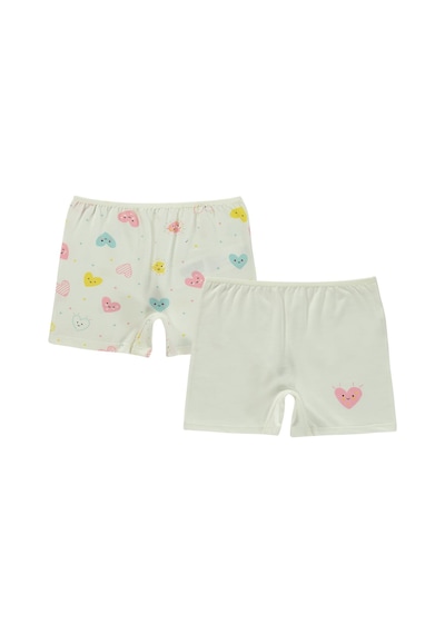 Civil Girls Kalp 2-12 Yaş Kız Çocuk 2'li Boxer - Standart Çok Renkli