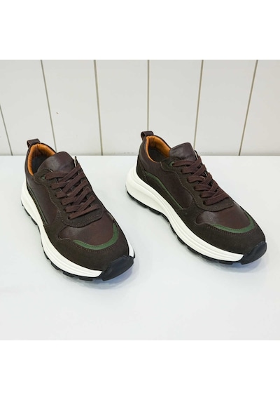 Bys Beystil Hakiki Deri Kahverengi Sneaker Erkek Ayakkabı