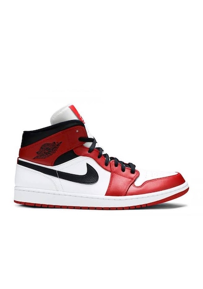 Nike Air Jordan 1 Mid Chicago Basketbol Ayakkabısı Beyaz - Kırmızı - Siyah