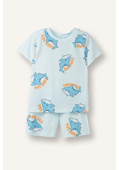 Defacto Hayvan Baskılı 2li Pijama Nane Yeşili Takımı Erkek Bebek H5394a526hsgn1027 Yeşil-gn1027