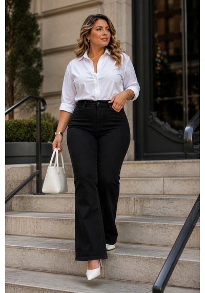 Cedy Denim Cedy Denım - Kadın Büyük Beden İspanyol Paça Yüksek Bel Skinny Fit Likralı Pantolon C628 Siyah Cedy Denim Cedy Denım - Kadın Büyük Beden İspanyol Paça Yüksek Bel Skinny Fit Likralı Pantolon C628 Siyah