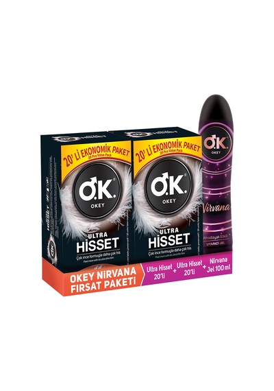 Ultra Hisset 40'lı Prezervatif & Nirvana Uyarıcı Jel 100 Ml Set