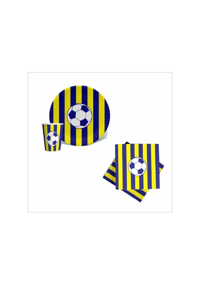 Taraftar Fenerbahçe Sarı Lacivert 8 Tabak, 8 Bardak, 10 Peçete